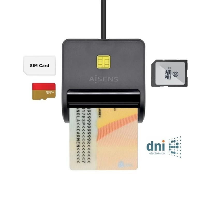 Aisens Lector DNI SIM SD MSD MMC RS-MMC MMC Micro