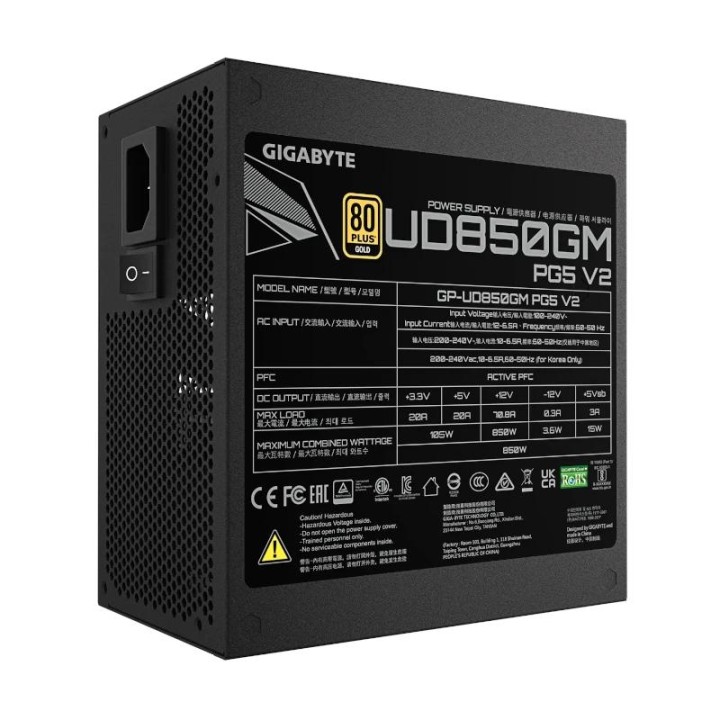 Gigabyte Fuente Alimentación GP-UD850GM PG5 V2