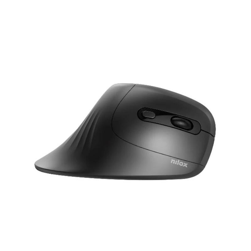 Nilox NXMOEV02 Ratón Vertical Wirelles Sil. Negro