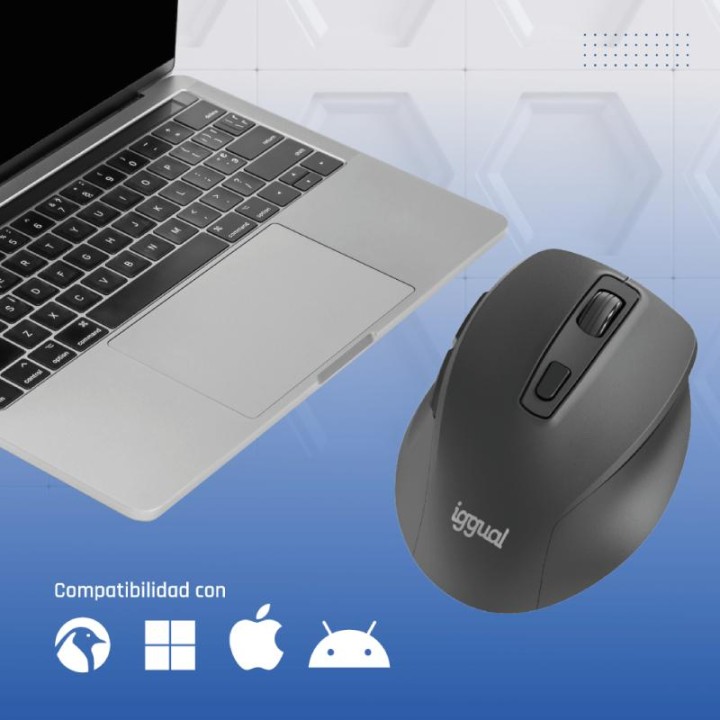 iggual Ratón inalámbrico ERGO-SILENT-6D 1600DPI