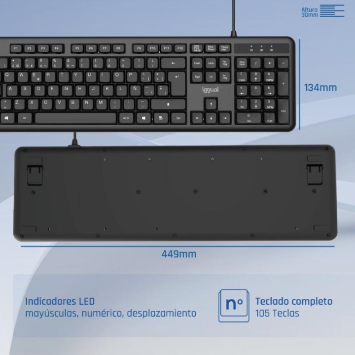 iggual Teclado USB estándar CK-OFFICE-105T negro