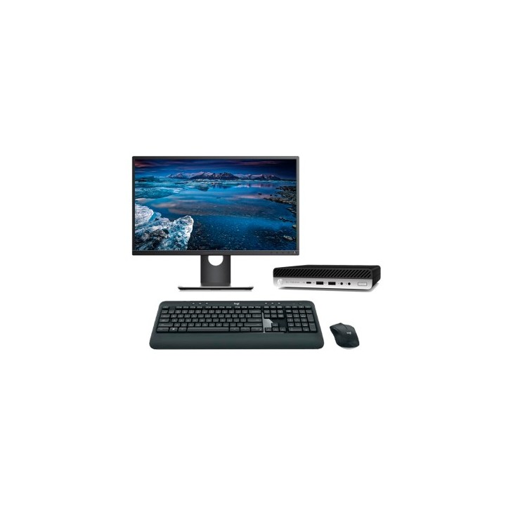 HP EliteDesk 800 G4 Mini PC Core i7 8700 3.2 GHz | LCD | 8 GB | 256 NVMe | TEC. Y RATÓN INALÁMBRICO | WIN 11 | DP