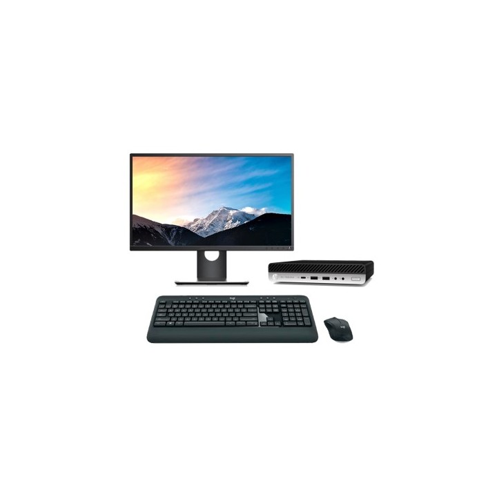 HP EliteDesk 800 G4 Mini PC Core i7 8700T 2.4 GHz | LCD | 16 GB | 256 NVMe | TEC. Y RATÓN INALÁMBRICO | DP | WIFI