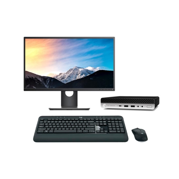 HP EliteDesk 800 G4 Mini PC Core i7 8700T 2.4 GHz | LCD | 16 GB | 256 NVMe | TEC. Y RATÓN INALÁMBRICO | DP | WIFI