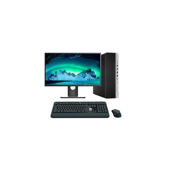 HP EliteDesk 800 G4 SFF Core i5 8500 3.0 GHz | LCD 23" | 16 GB | 256 NVMe | Teclado y ratón inalámbrico | DP
