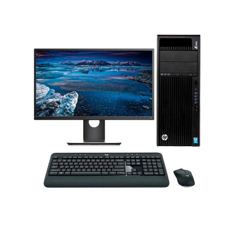 HP Workstation Z440 Xeon E5 1620 V3 3.5 GHz | LCD 23" | 16 GB | 256 SSD | TEC. Y RATÓN INALAMBRICO | Gráfica 2GB | Adaptador VGA