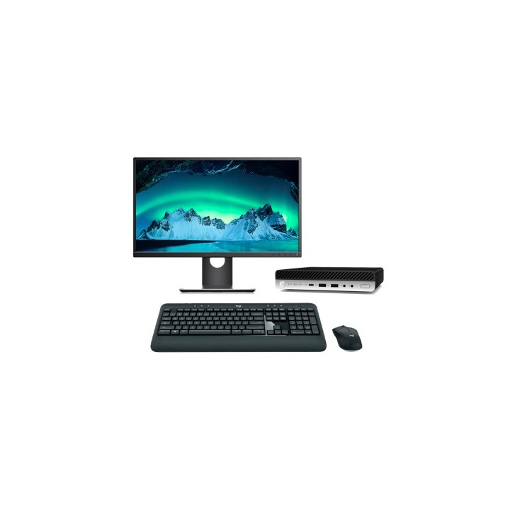 HP EliteDesk 800 G4 Mini PC Core i5 8500T 2.1 GHz | LCD | 16GB | 256 NVMe | TEC. Y RATON INALÁM. | WIN 11 PRO | DP