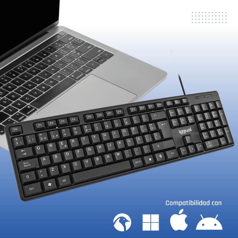 iggual Teclado USB estándar CK-STANDARD-105T negro