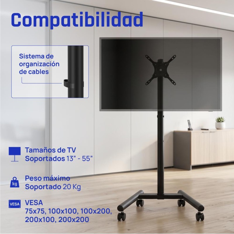 iggual SRTV55 Soporte TV suelo ruedas 13"-55" 20kg