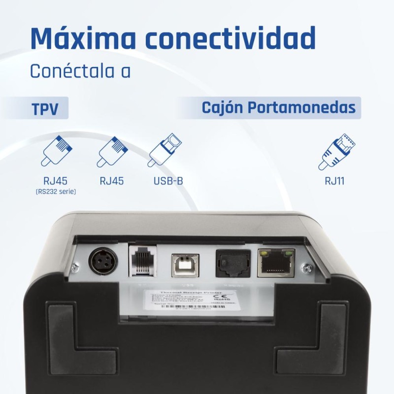iggual Impresora Térmica TP9000 USB+RJ45+RJ45RS232