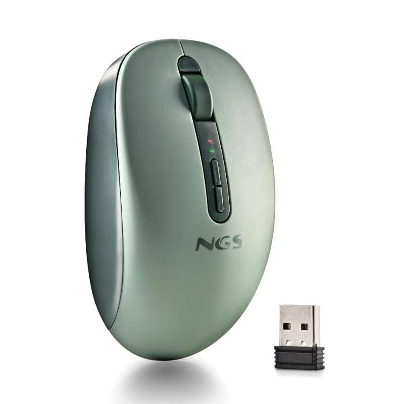 NGS Ratón Inalámbrico 2.4GHZ Dual BT FOGDUAL GREEN