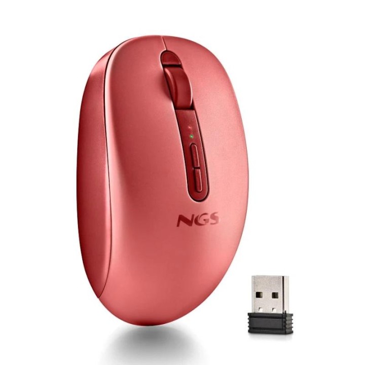 NGS Ratón Inalámbrico 2.4GHZ Dual BT FOGDUAL RED
