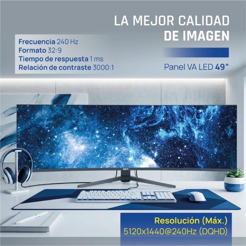iggual Monitor 49" 5K DQHD 1ms 240Hz MM AA Curvo