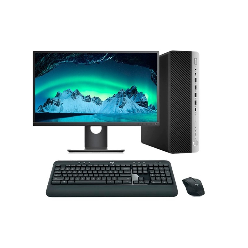 HP EliteDesk 800 G4 SFF Core i5 8500 3.0 GHz | LCD 23" | 16 GB | 256 NVMe | Teclado y ratón inalámbrico | DP