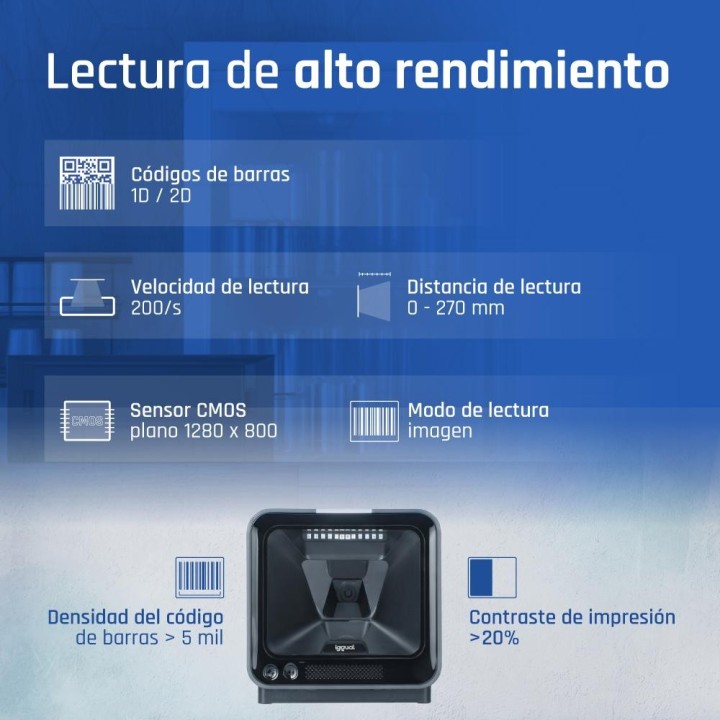 iggual Lector código barras sobremesa 2D USB AR