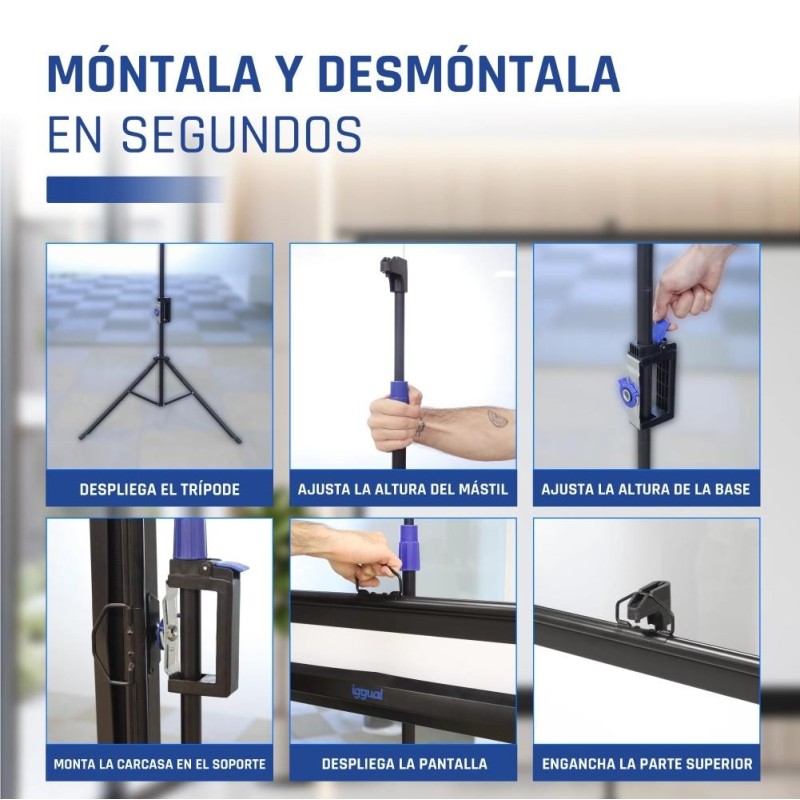 iggual Pantalla 84" 176x134 cm 4:3 trípode+bolsa