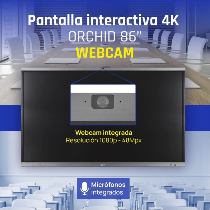 iggual Pantalla interactiva 4K ORCHID 86" Webcam