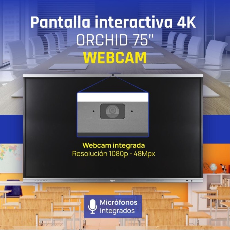 iggual Pantalla interactiva 4K ORCHID 75" Webcam