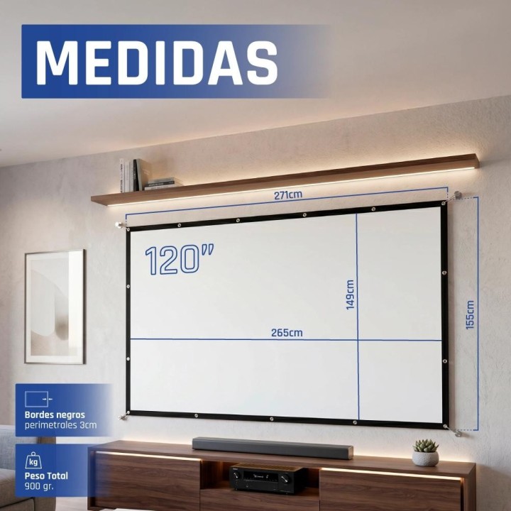 iggual Pack mini proyector + pantalla 120" plegabl