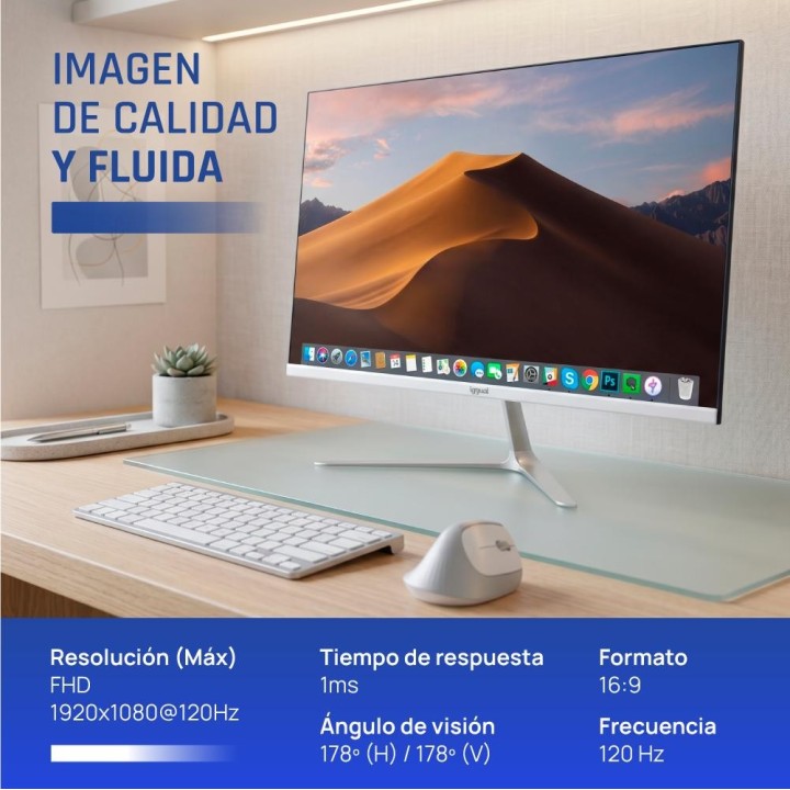 iggual Monitor 24" IPS 1ms FHD 120Hz MM blanco