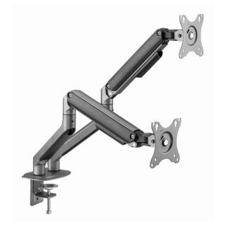 Gembird Brazo Monitor Doble Ajustable Gris