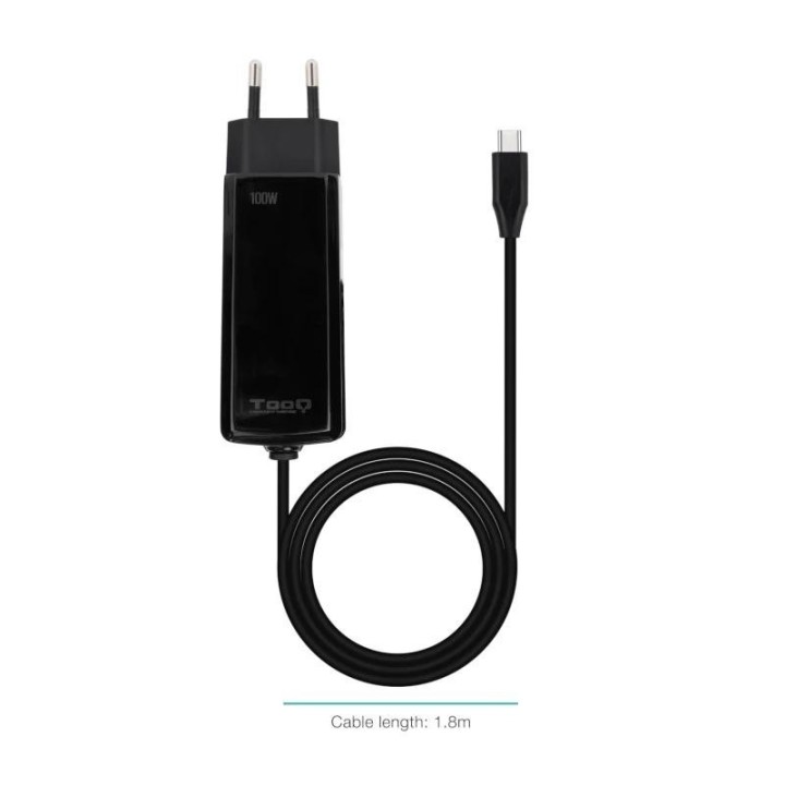 Tooq Cargador portátil GAN USB-C PD 100W Cúbico
