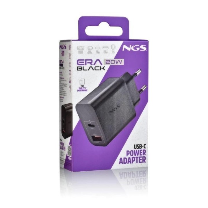 NGS CARGADOR GAN ULTRARAPIDO 20W USB-C+ USB-A