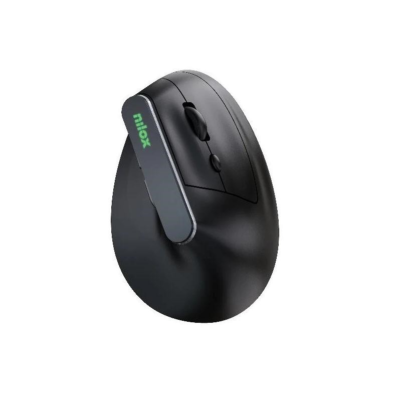 Nilox Ratón Wir Vertical Rec. Silen 1600 DPI Negro