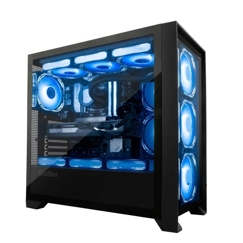 Coolbox Caja Gaming ATX GE-2000 DualView Sin Fuent