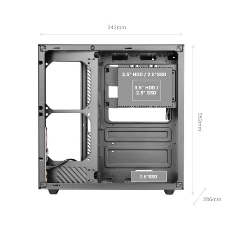 MARS GAMING Caja MCV-ONE Atx Doble Cámara Black