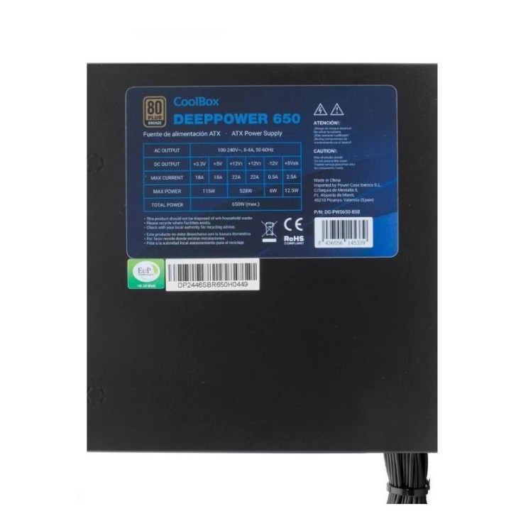 Coolbox Gaming Fuente Al. DeepPower 650w 80+bronze