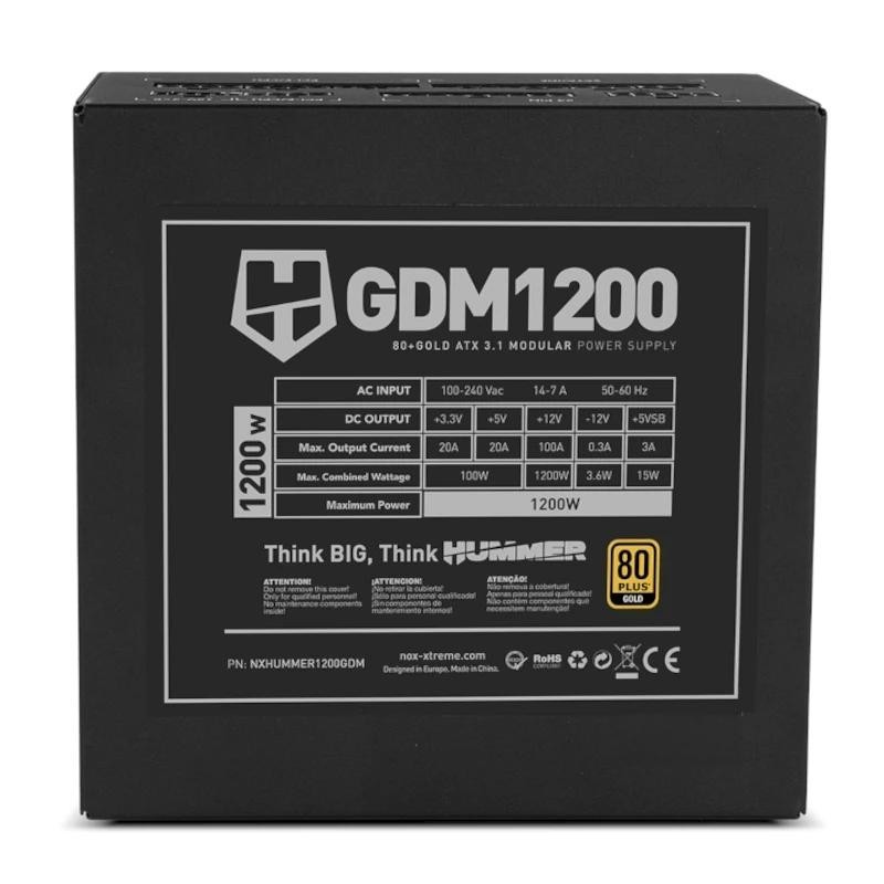 NOX HUMMER GDM1200W Fuente modular ATX3.1 80+GOLD