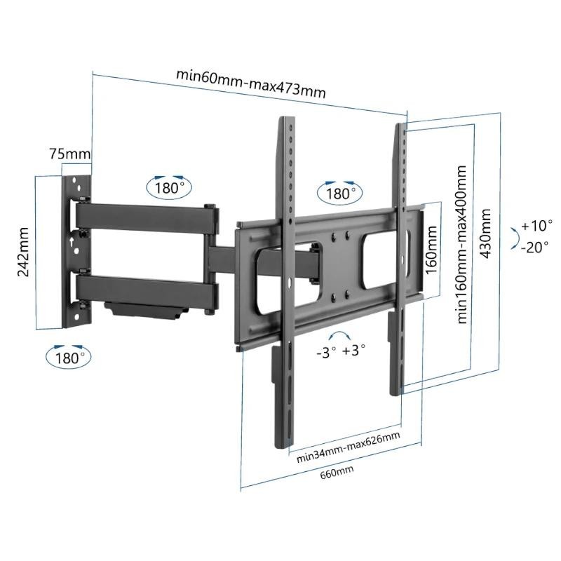 iggual SPTV13 Soporte TV pared Full 37-75" 50 kg