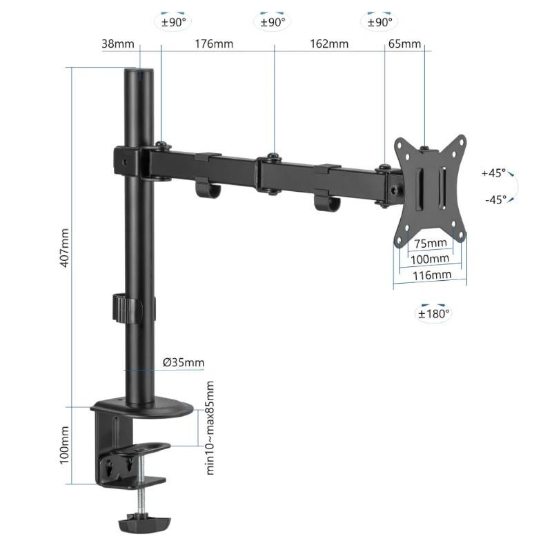 iggual SPM01 Soporte pinza mesa 1 monitor 17"-32"