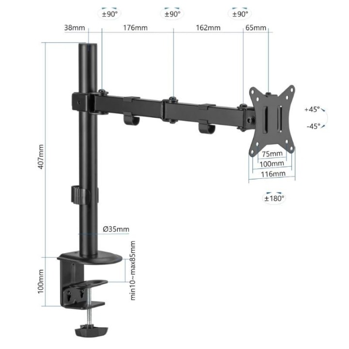 iggual SPM01 Soporte pinza mesa 1 monitor 17"-32"