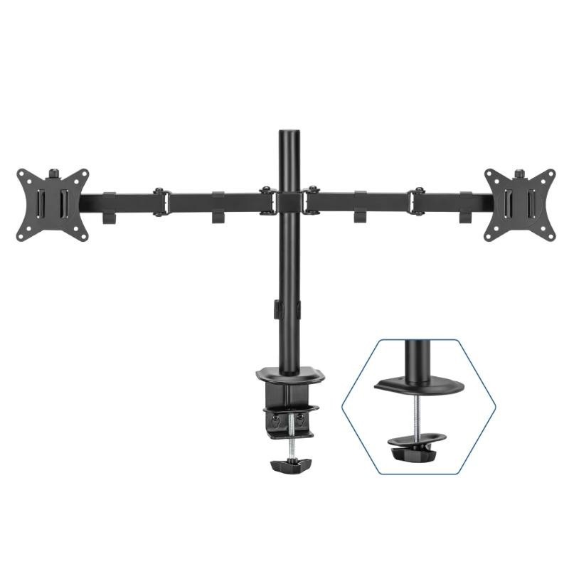 iggual SPM02 Soporte pinza mesa 2 monitores 17-32"