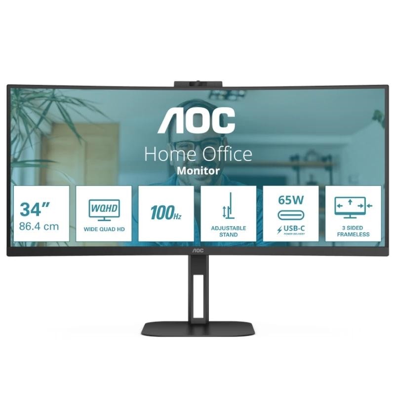 AOC CU34V5C Monitor 34" 2K HDMI USBc MM AA cur