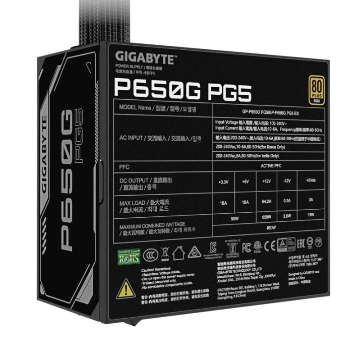 Gigabyte Fuente Alimentación GP-P650G PG5