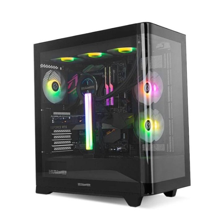 NOX Semitorre HUMMER ETHER Cristal Curvo Negro