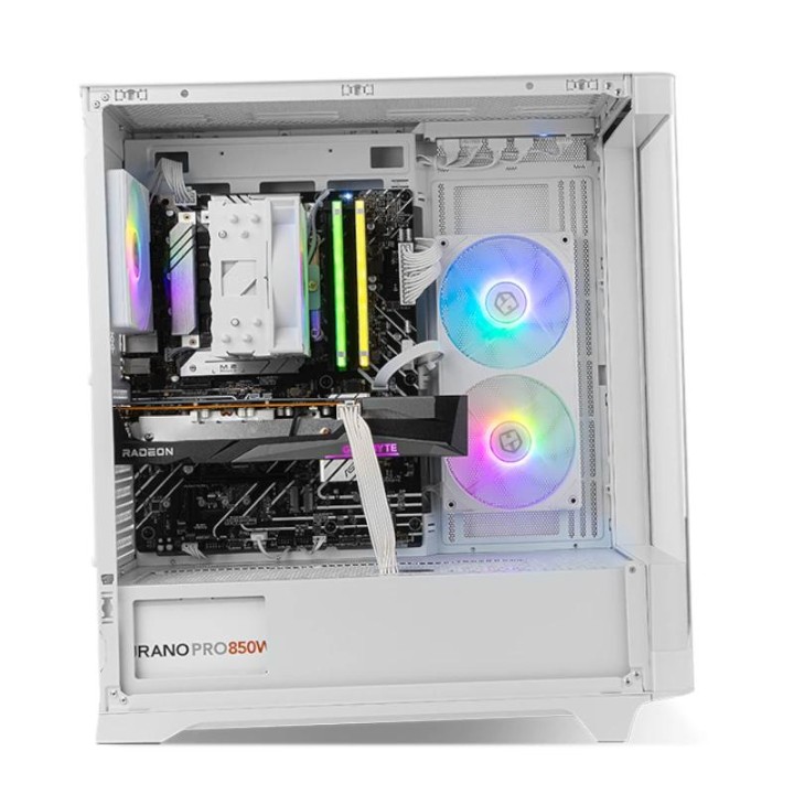 NOX Semitorre HUMMER ETHER  Cristal Curvo Blanco