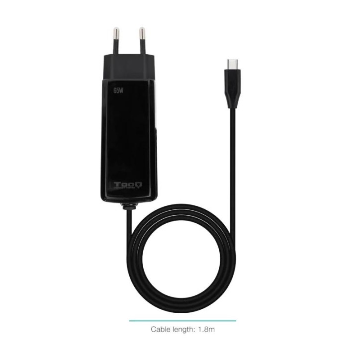 Tooq Cargador portátil GAN USB-C PD 65W Cúbico