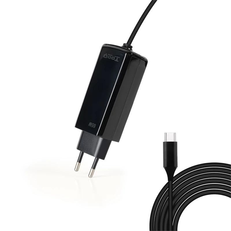 Tooq Cargador portátil GAN USB-C PD 65W Cúbico