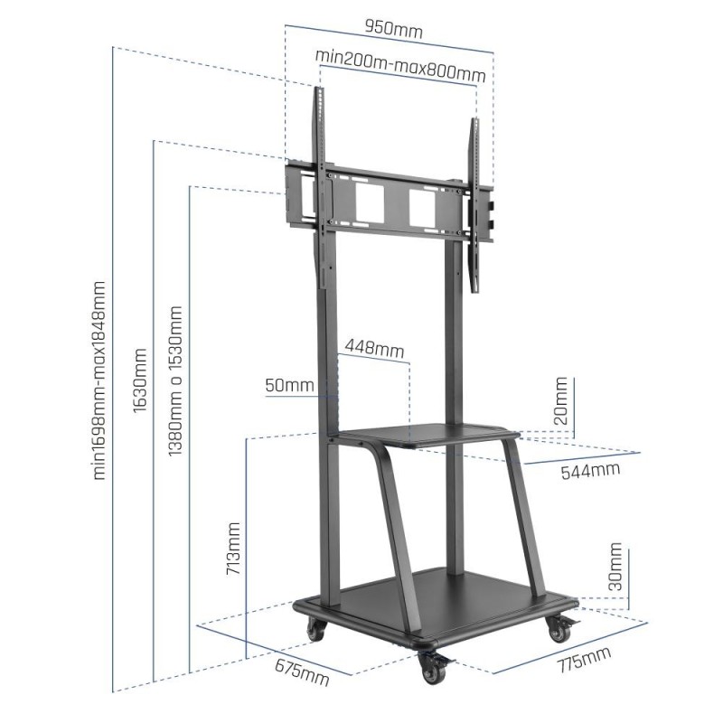 iggual GOLIAT Soporte TV con ruedas 37"-100" 150kg