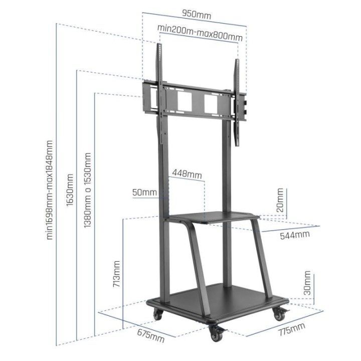iggual GOLIAT Soporte TV con ruedas 37"-100" 150kg