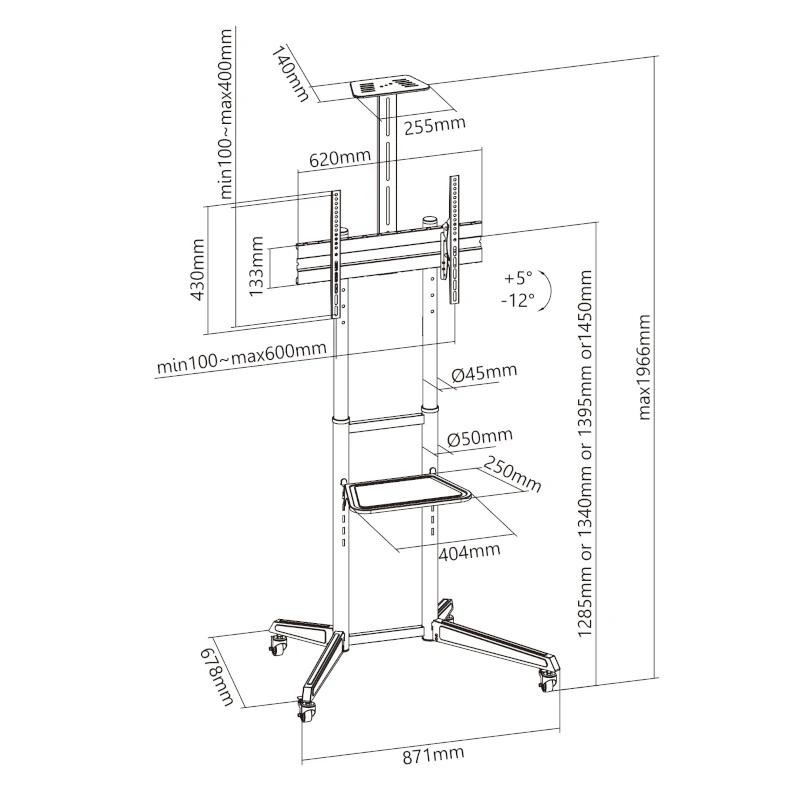 EWENT EW1539 Soporte suelo con ruedas tv 37" a 70"