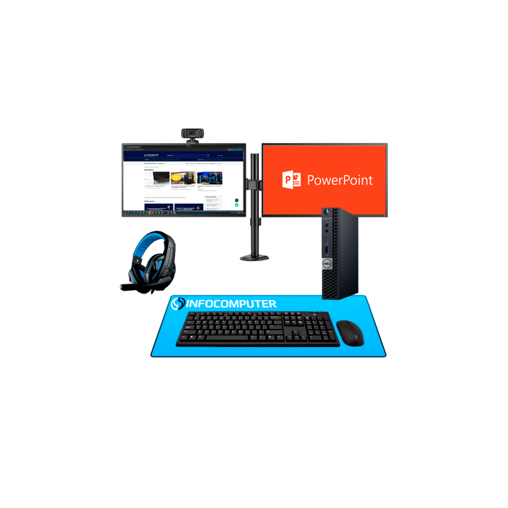 Pack Mini PC Doble Pantalla Ofimática - Pack Compact Dual Asequible