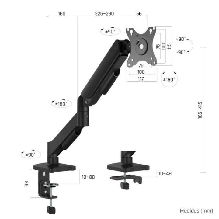 iggual SPMP01-A Soporte pinza 1 monitor 17-34" pro