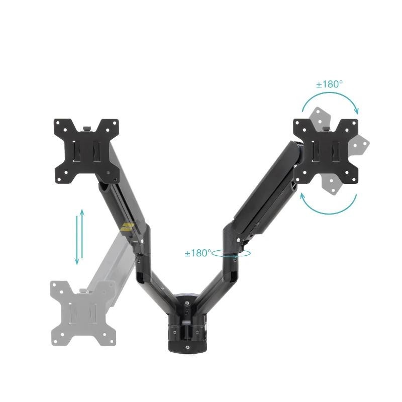 Tooq Soporte Pared LP1434TNR-B 2 brazo 13-34 Negro