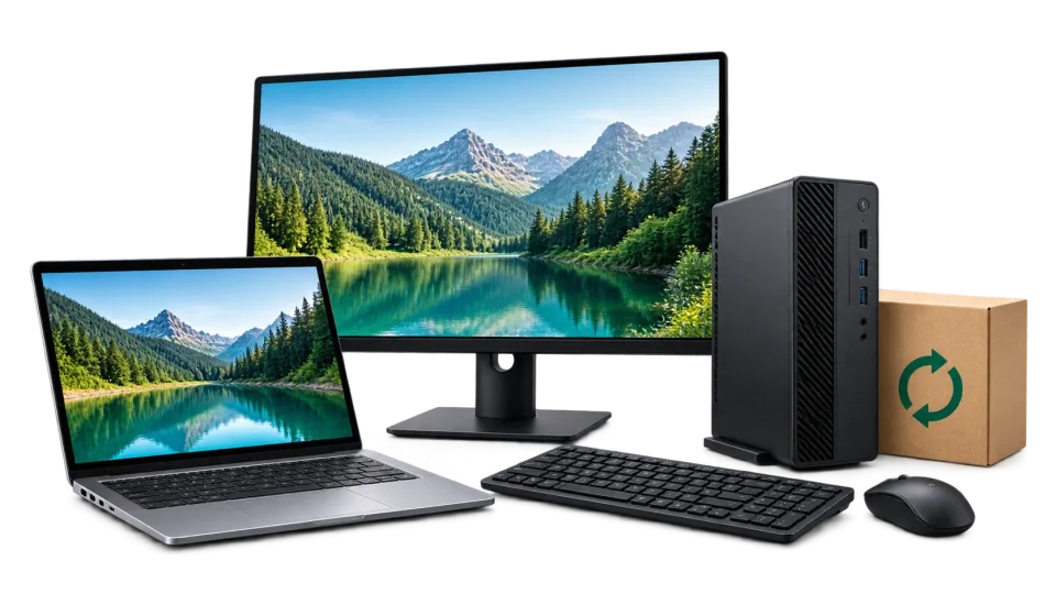 Portátil, monitor y ordenador reacondicionados para uso profesional